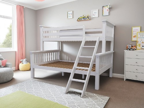 Solid pine white wooden triple - solid,