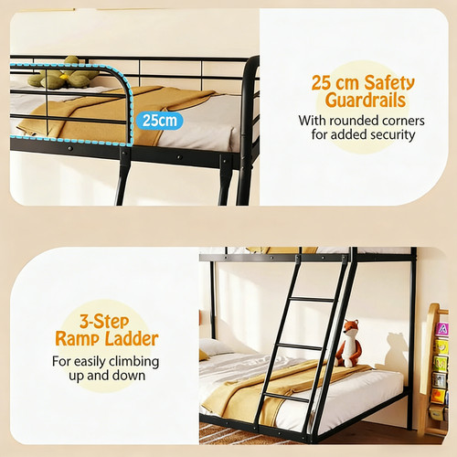 Metal bunk bed with - bunk,