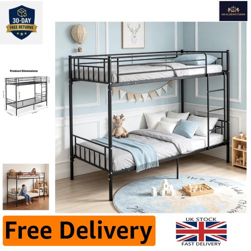 Metal twin bunk bed with - bunk,