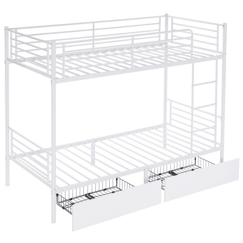 Twin over metal bunk - bunk, bed