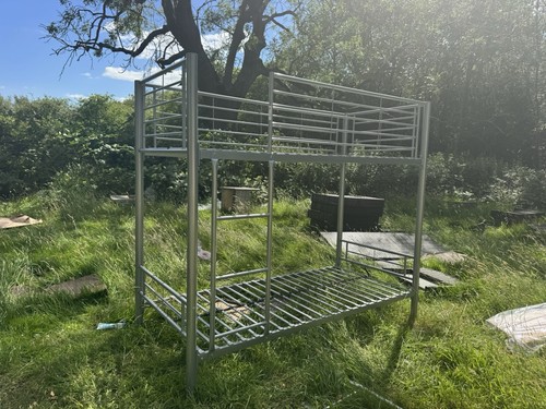 Shorty bunk bed silver metal - bed,