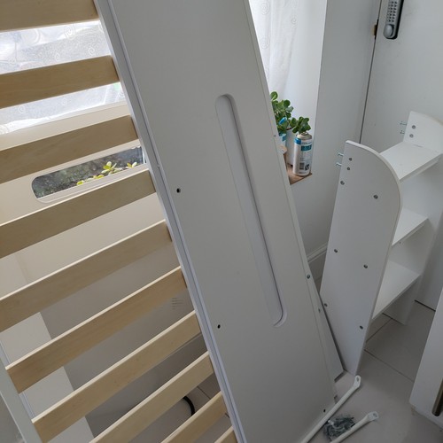 White single mid bunk bed - white,