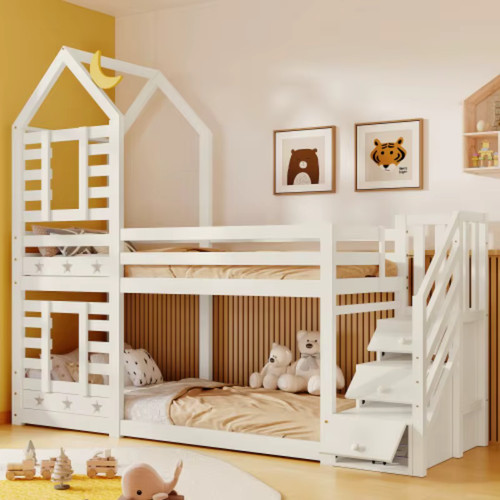 White house bunk bed with - white,