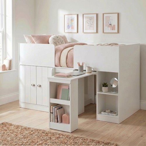 Bunk bed frame - with, storage