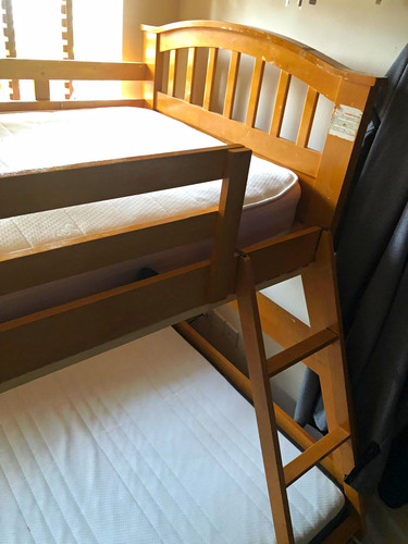 Wooden bunk bed brown with - wooden, 2
