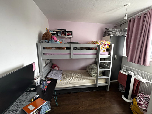 Grey wooden bunk - wooden,